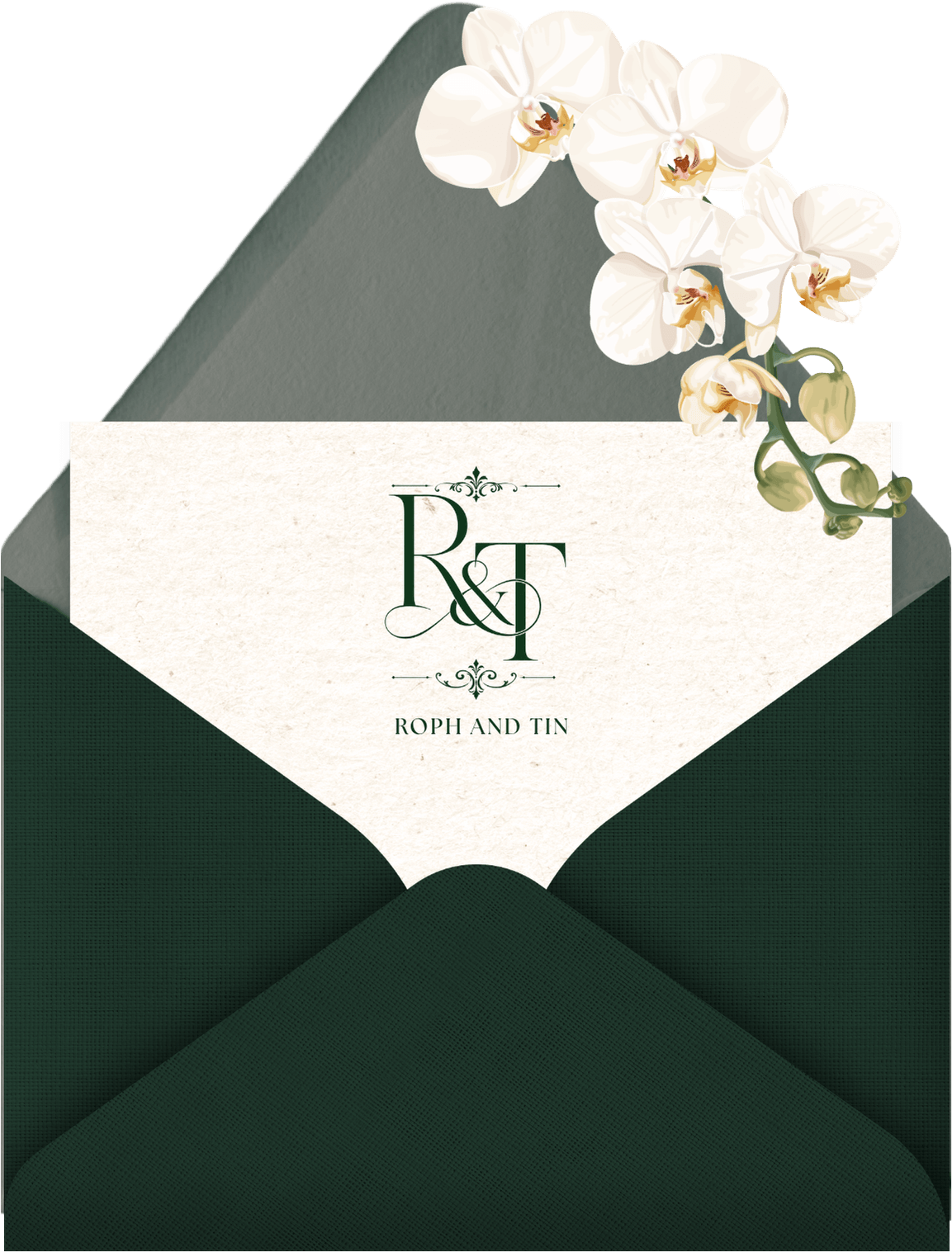 Envelope with K and D monogram